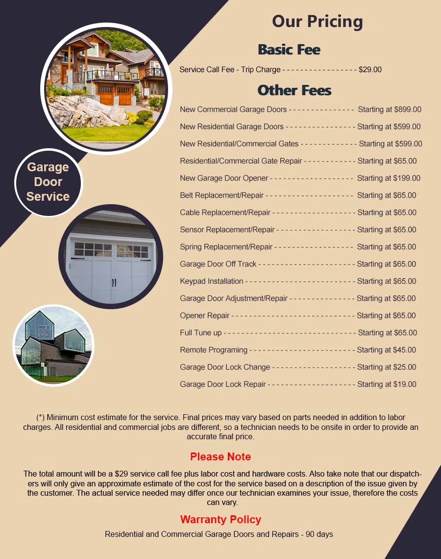 Garage Door Mobile Service Phoenix, AZ 602-734-9553